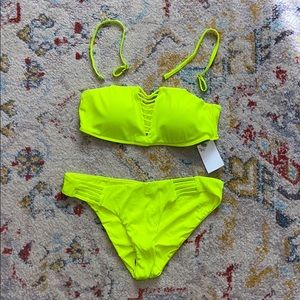 Neon yellow bikini- XL, new!